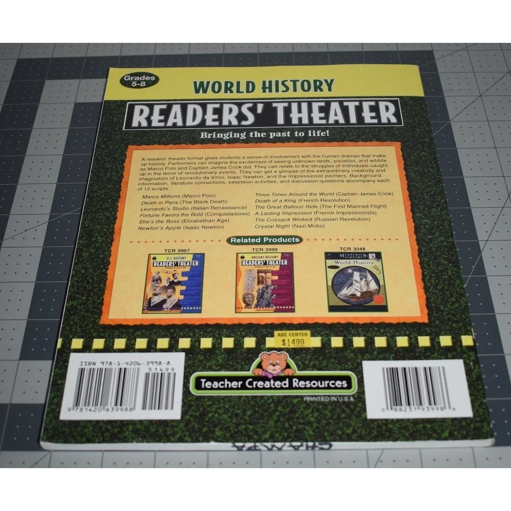 Teacher Created Resources World History Readers Theater Grades 5-8 TCR 3998 Book
